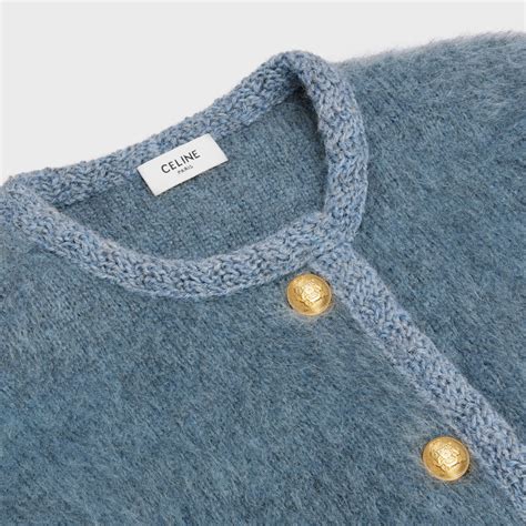 celine mohair cardigan blue